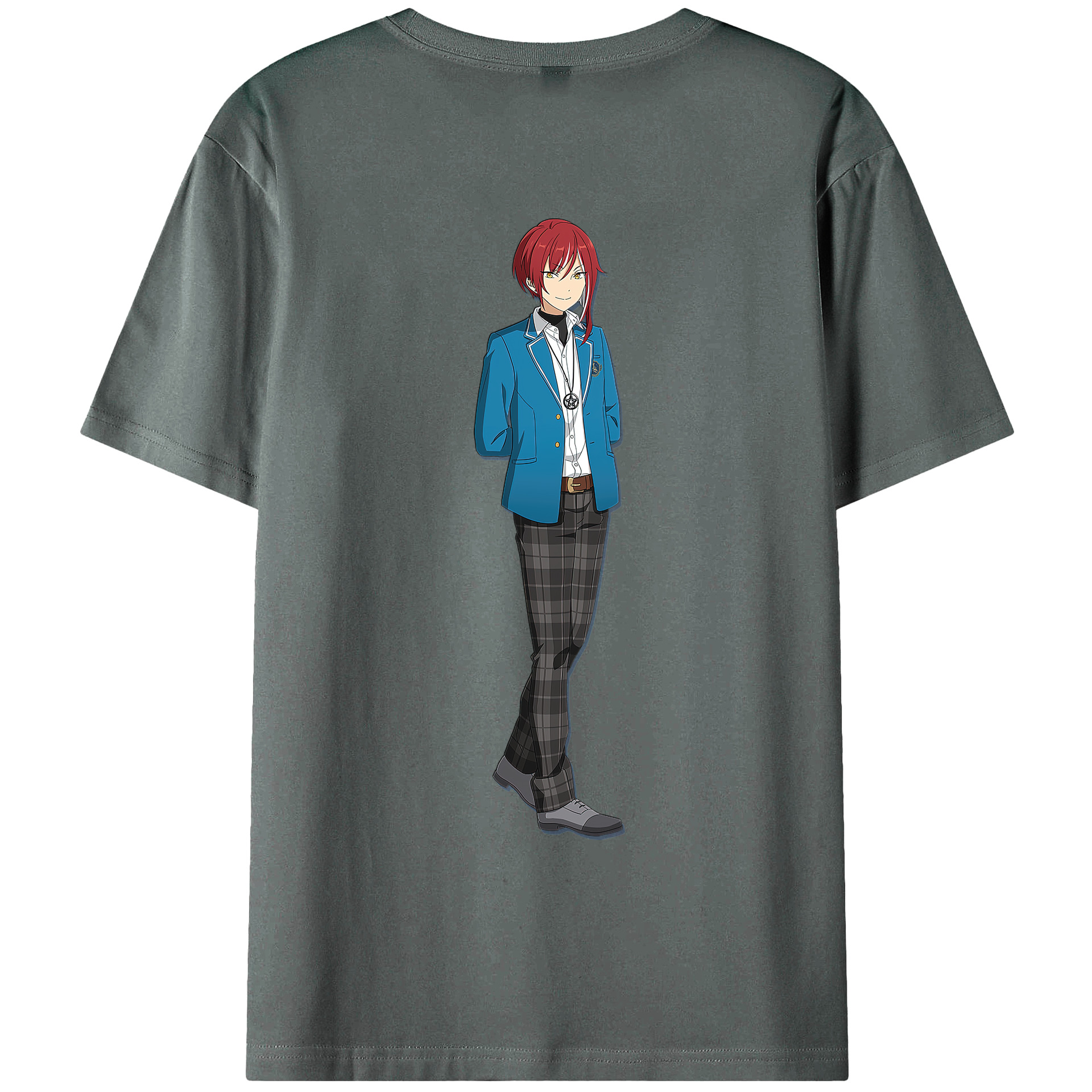 （画像用） あんさんぶるスターズ! Ensemble Stars 綿100％ メンズ半袖Tシャツ（バックプリント） 通気性